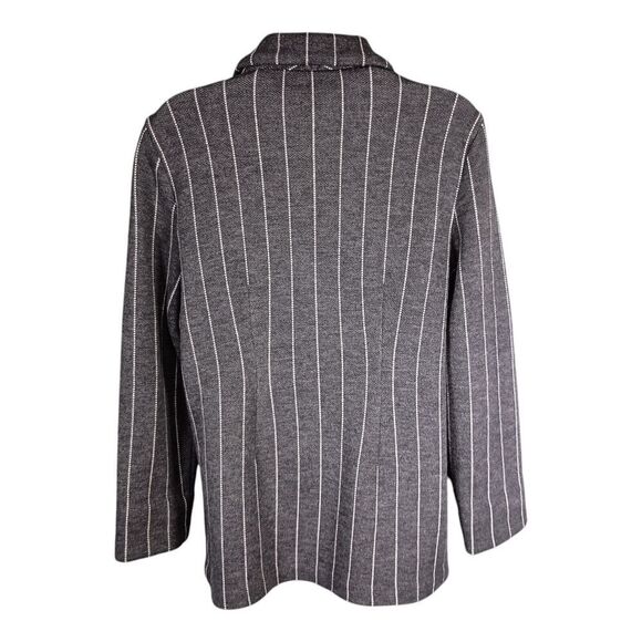 Lauren Ralph Lauren Merino Wool Knit Blazer Button Stripe Gray Women's Small - Picture 2 of 4